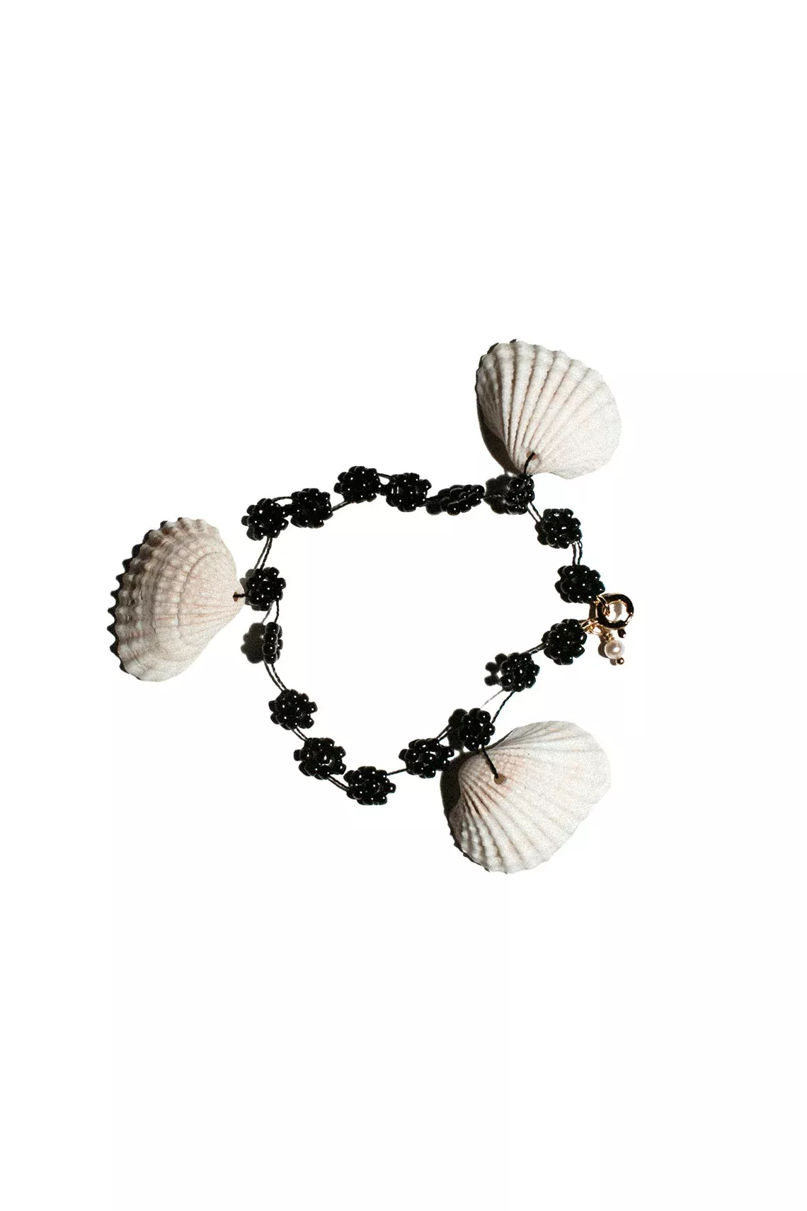Black Flower & Shell Bracelet