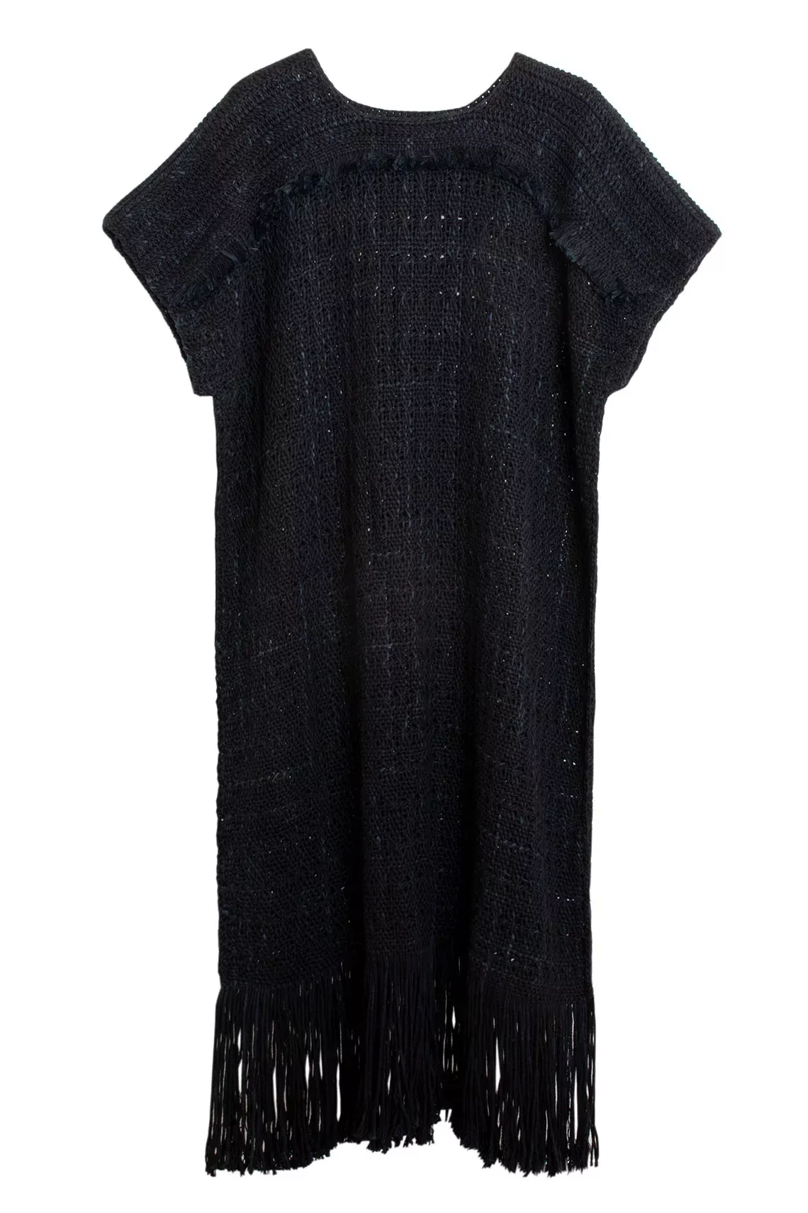 Black Handwoven Leno Dress