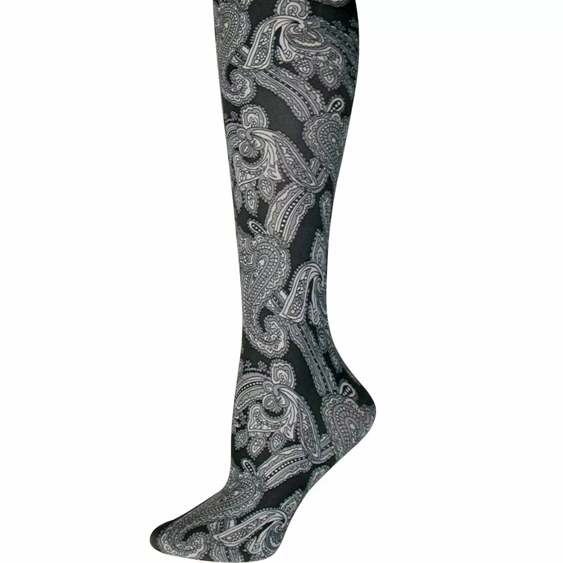 Black Paisley Adult Tights