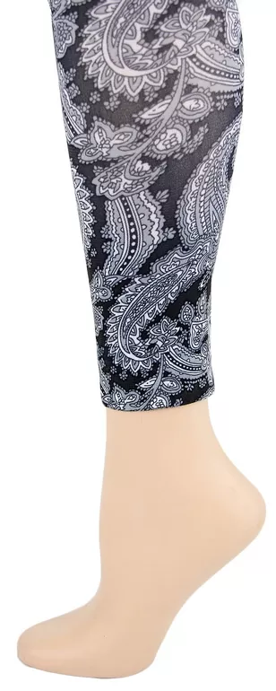 Black PaisleyFootless Tights