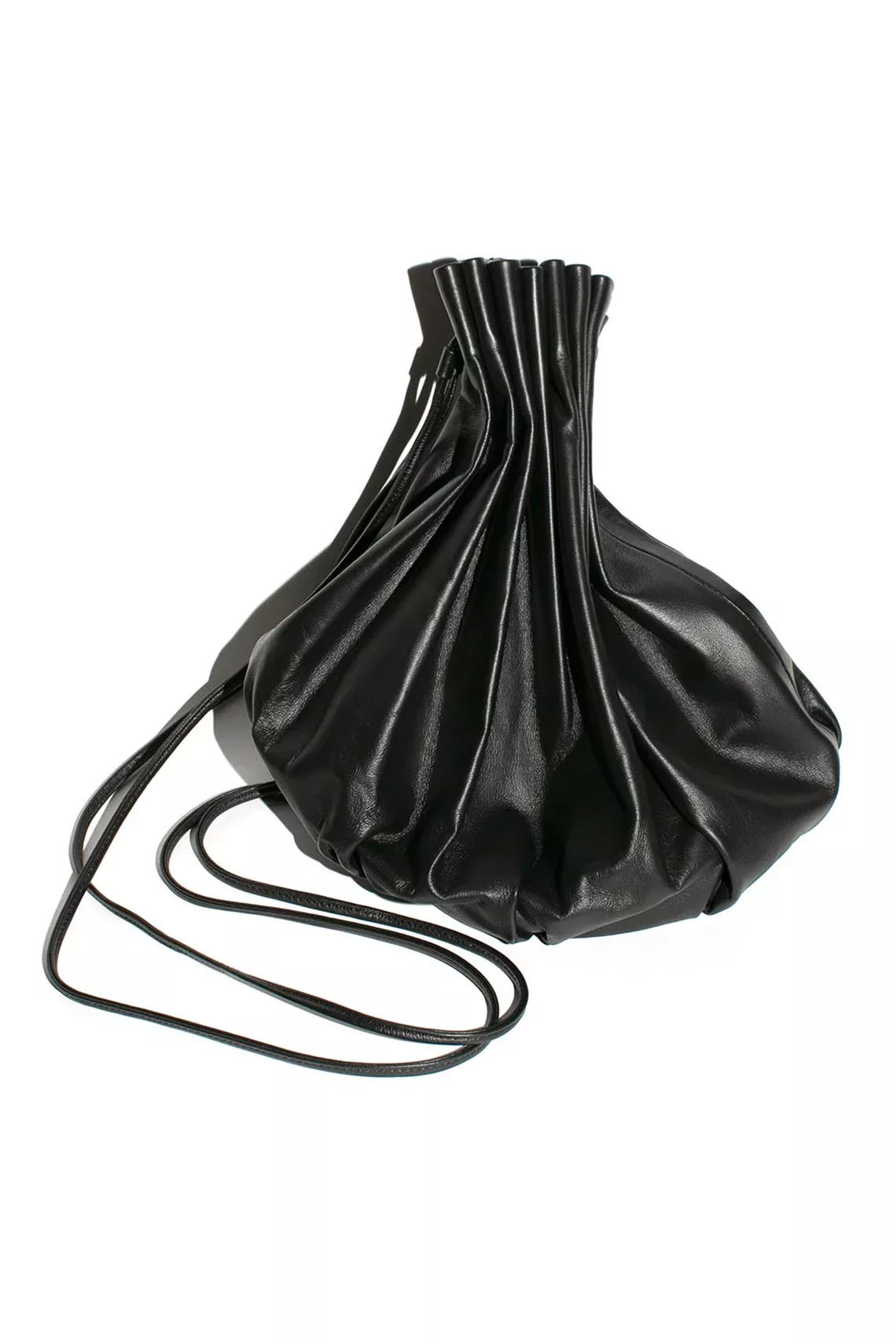 Black Pleated Balloon Crossbody