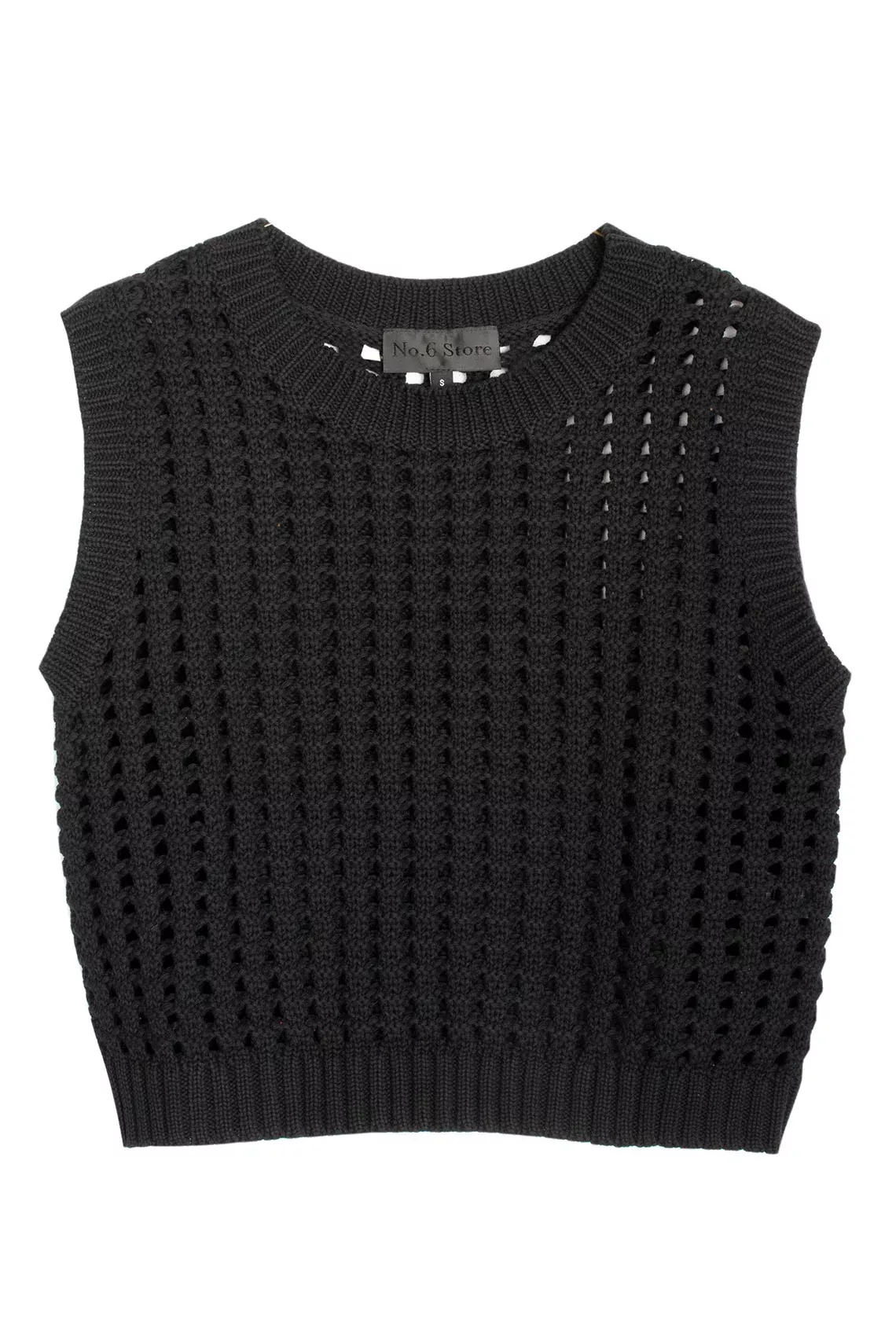 Black Reed Knit Vest