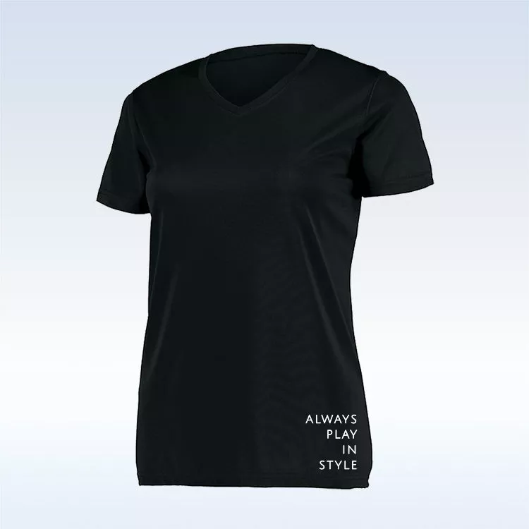 Black Short Sleeve V-Neck Tee