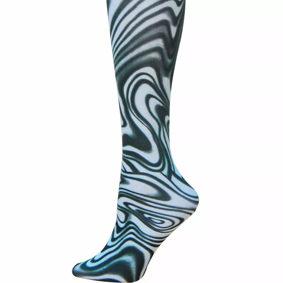 Black/White Swirl Adult Tights
