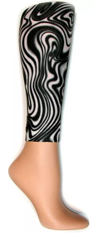 Black/White Swirl Footless Tights