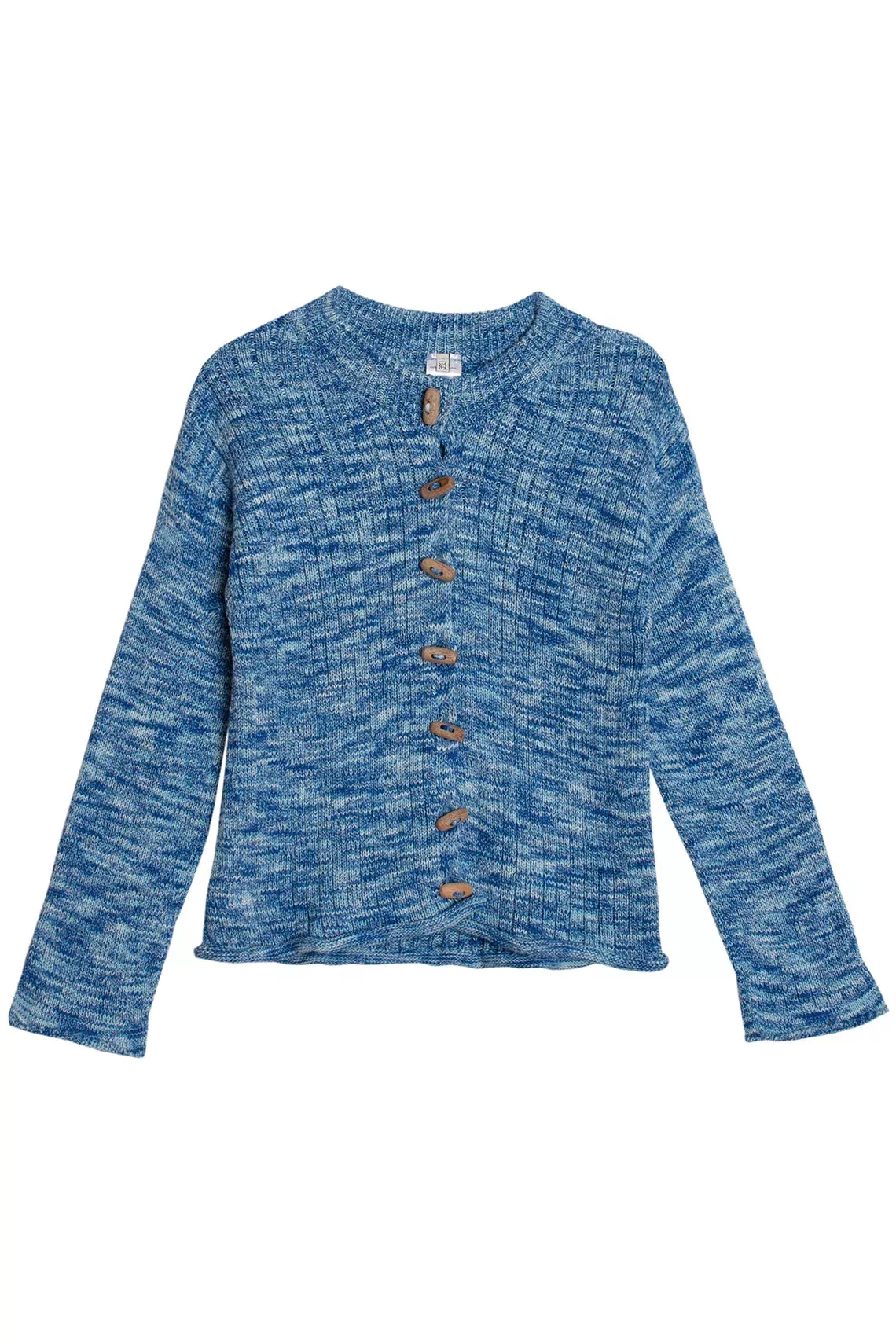 Blue Melange Drip Cardigan