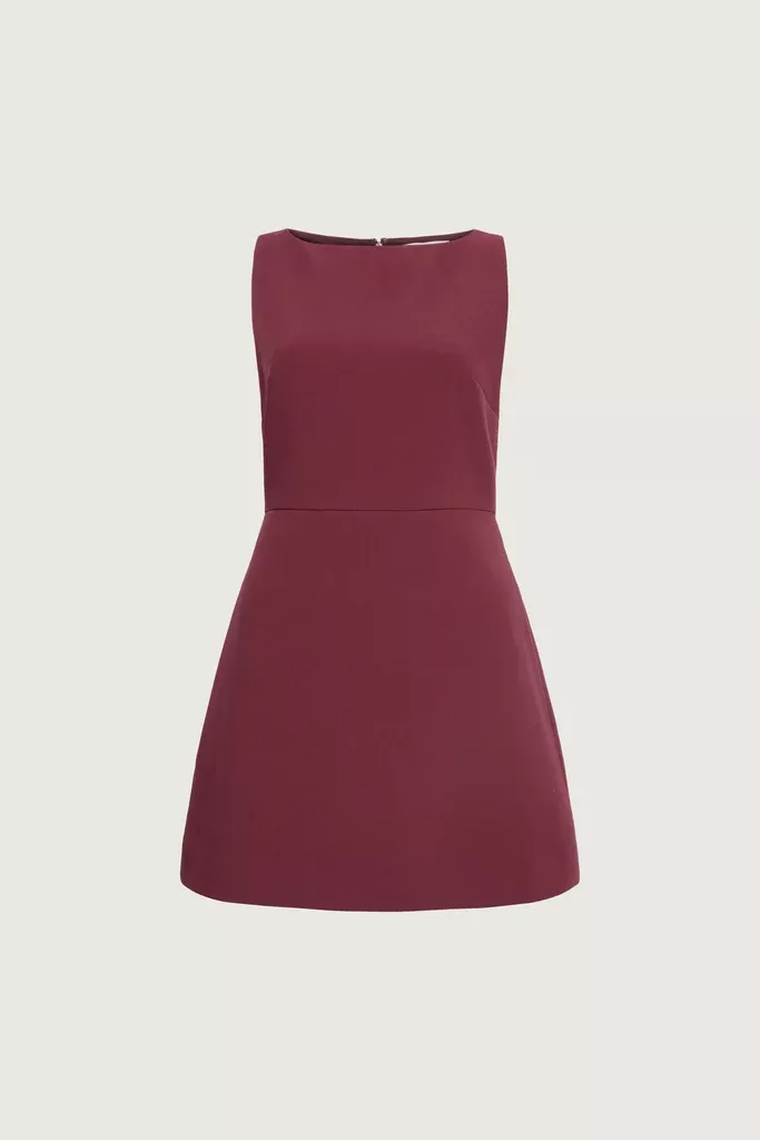 BOAT NECK MINI DRESS WITH POCKETS
