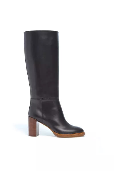 Bocca Knee-High Boot in Black Leather