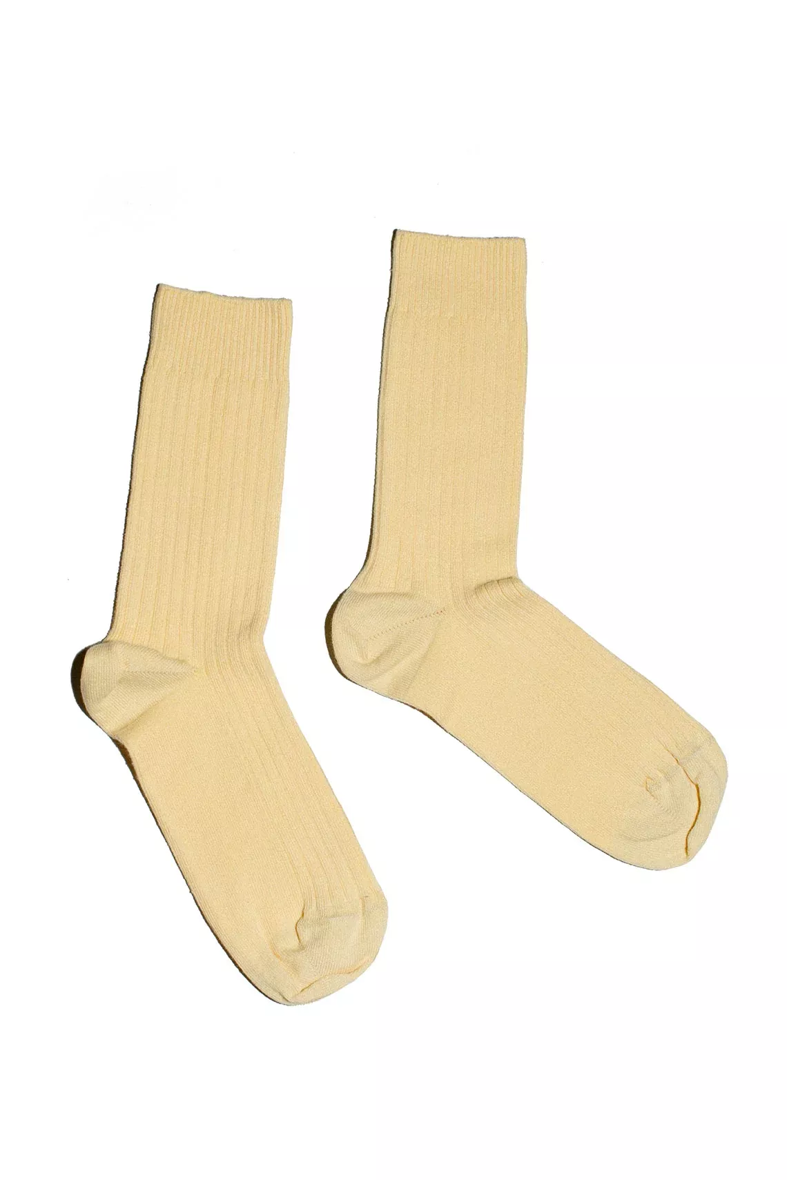 Bog Yellow Overankle Rib Sock