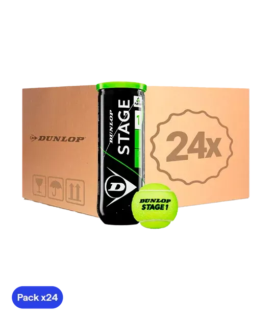 Box BallsDunlop Stage 1 Verde Tenis (Pack x24)