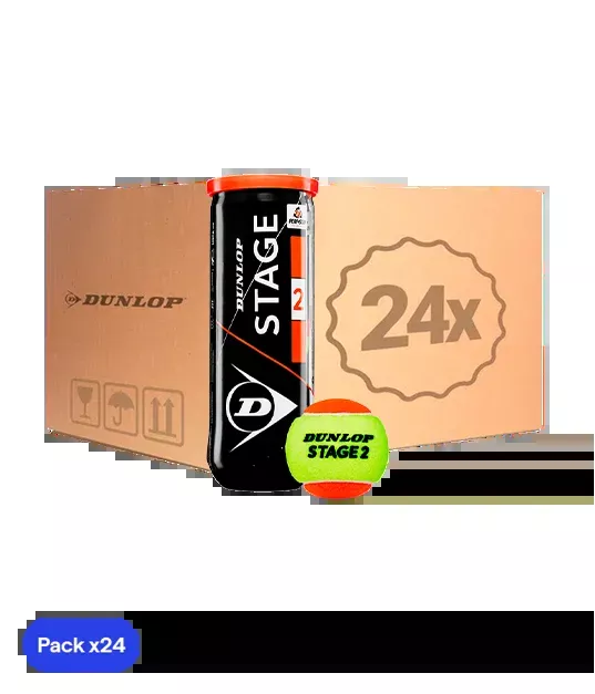 Box BallsDunlop Stage 2 Amarillo/Naranja Tenis (Pack x24)