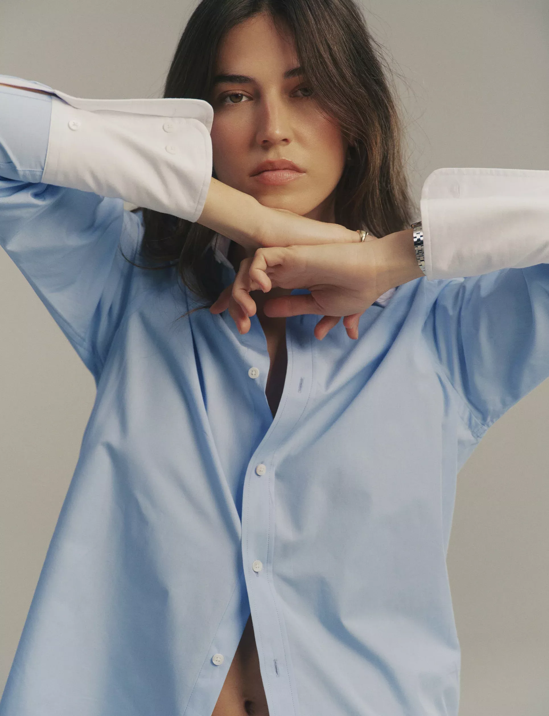 The Boyfriend Contrast Exaggerated Cuff and Collar