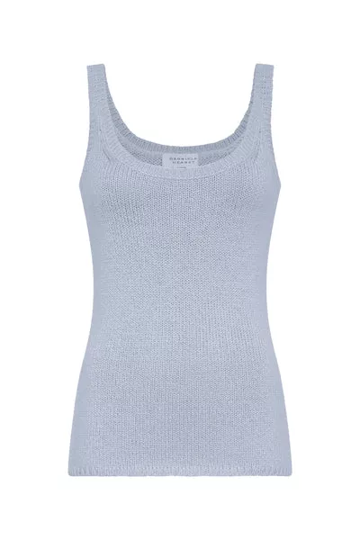 Brigid Knit Tank Top in Light Blue Cashmere