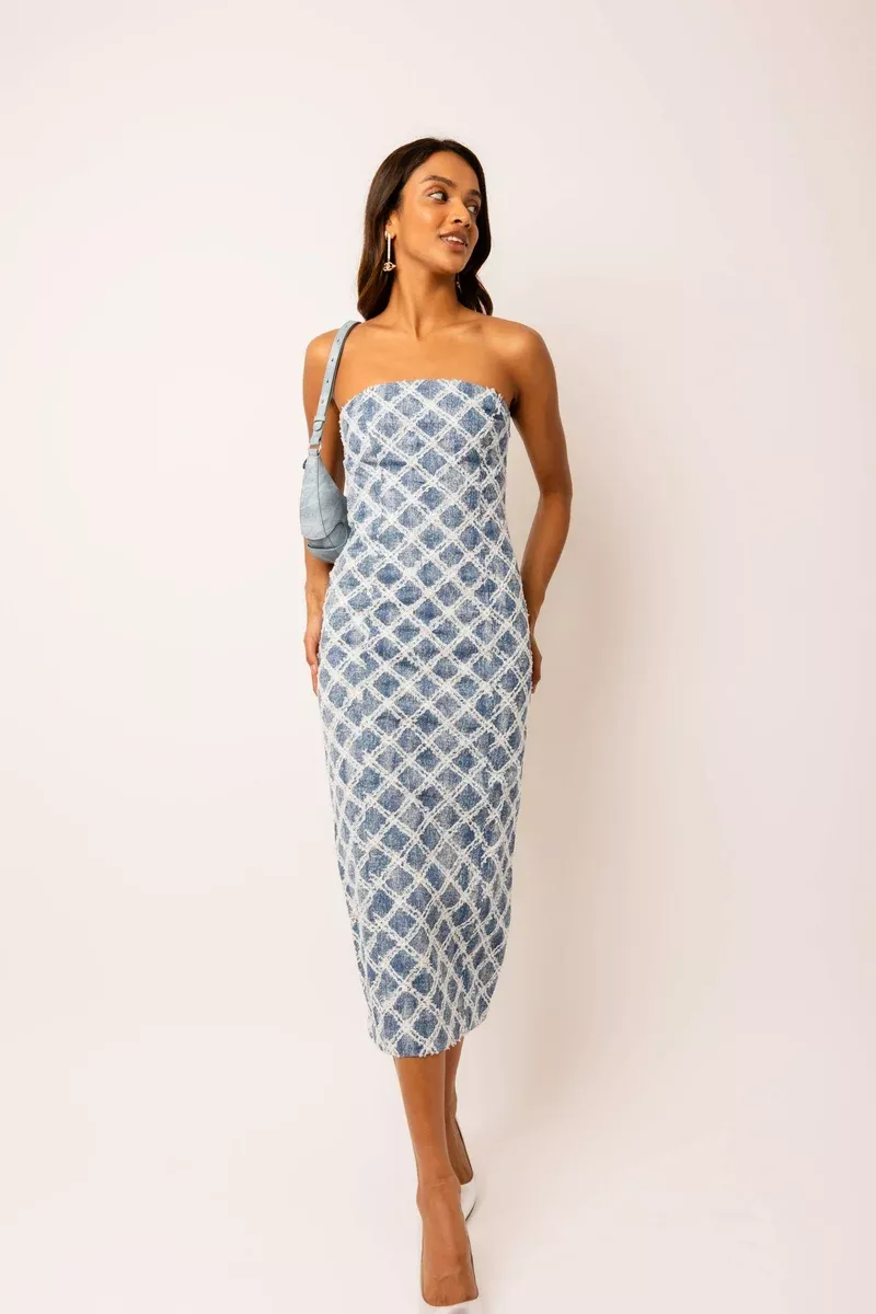 Bronte Denim Bandeau Dress