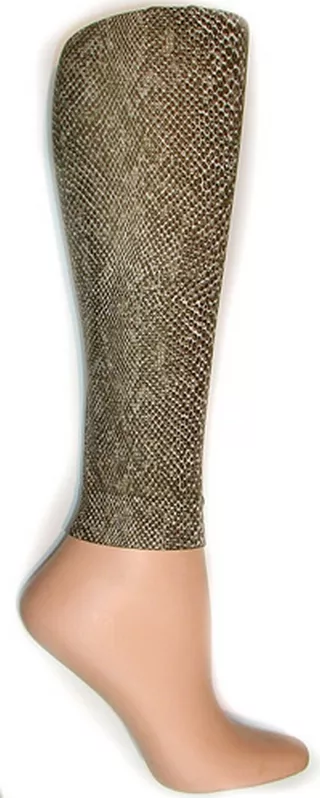 Bronze Snakeskin Footless Tights-Large/Tall