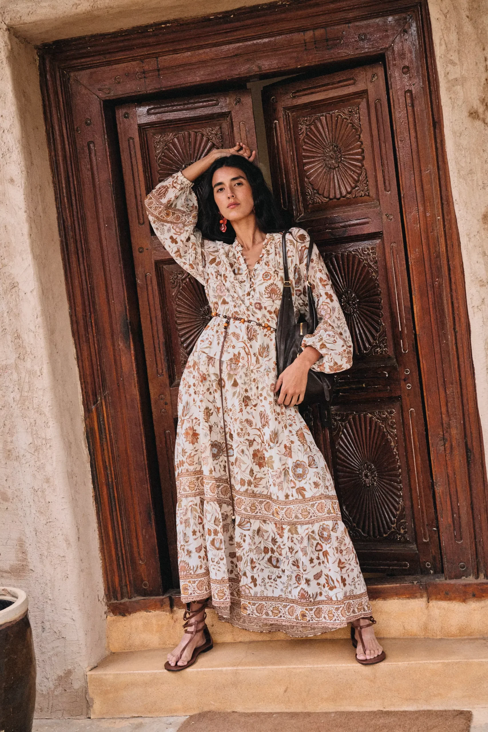 Brooke Handwork Bead Chain Dress in Cupro Blend