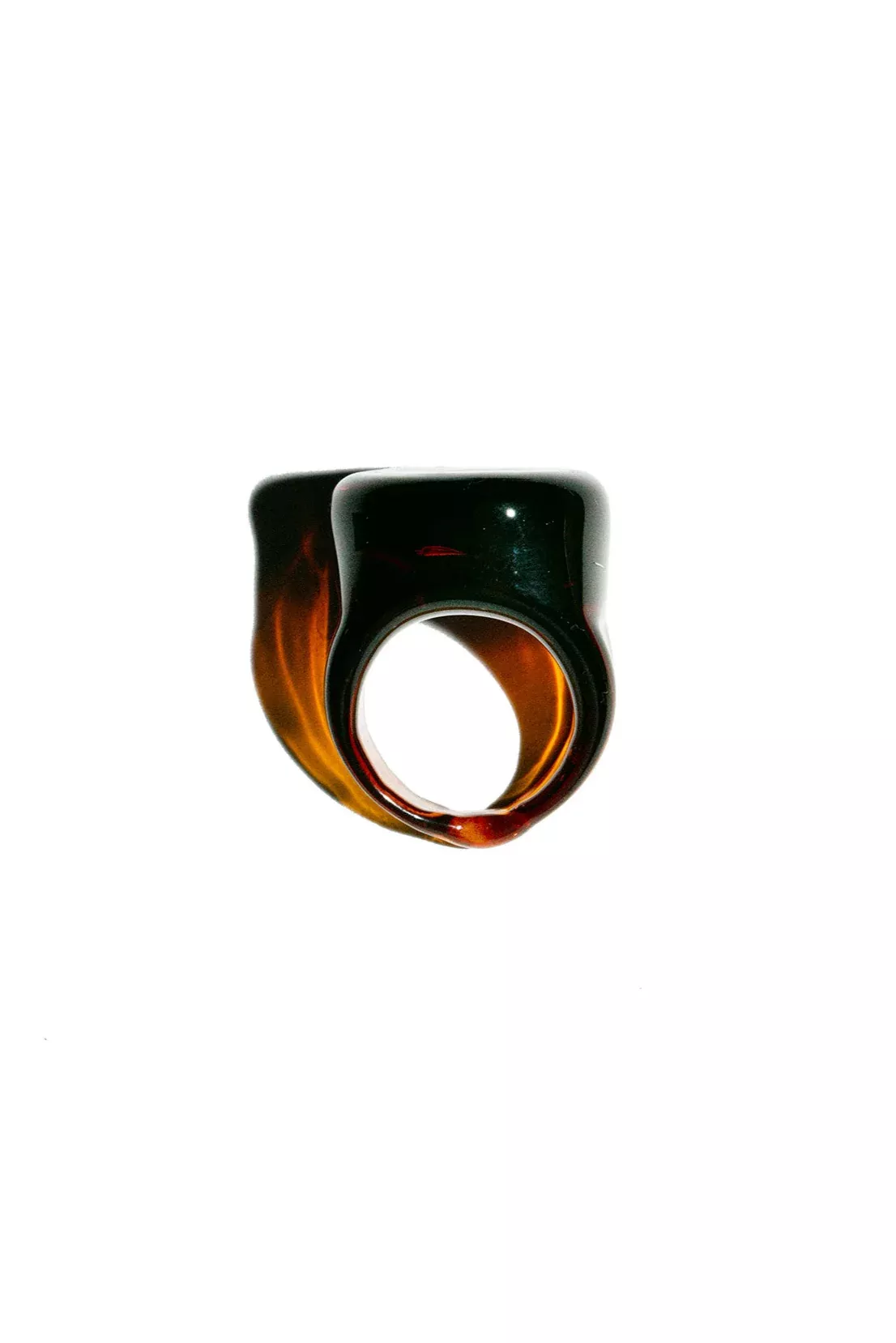 Brown Glass Lalique Ring
