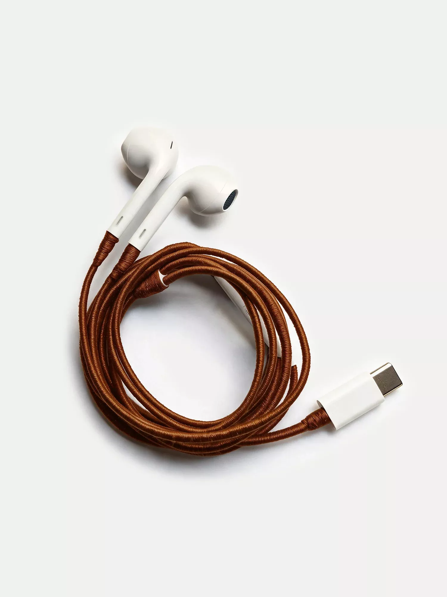Brown Hand-Wrapped Earphones