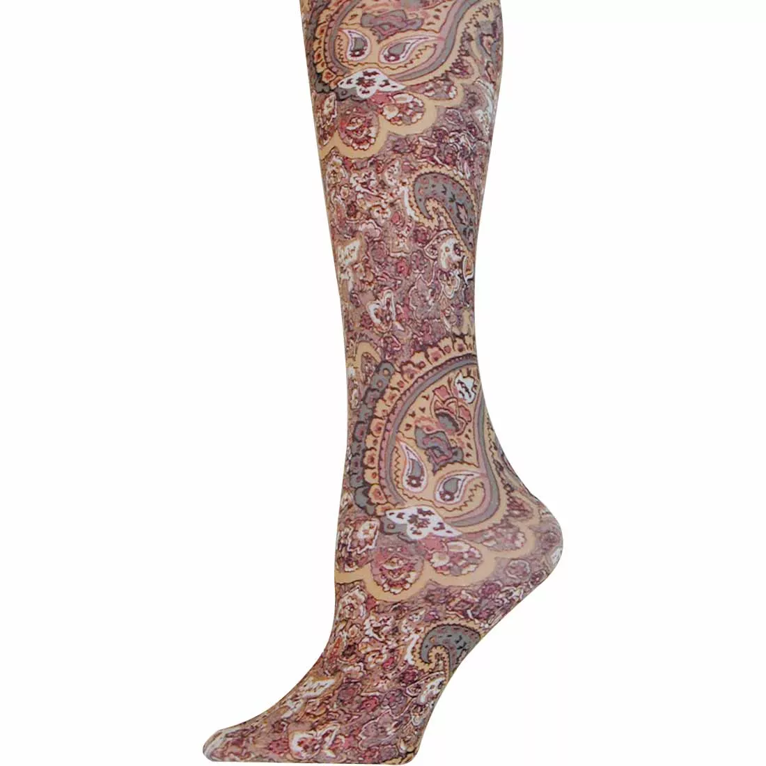 Brown Paisley Adult Tights