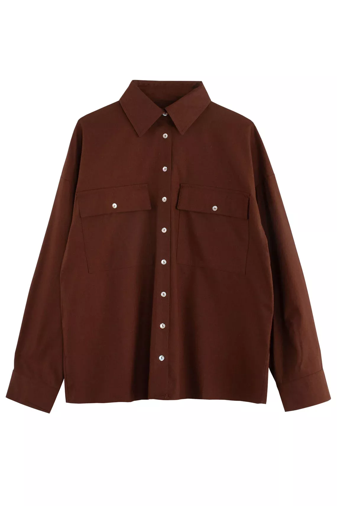 Brown Raw Silk Shirt