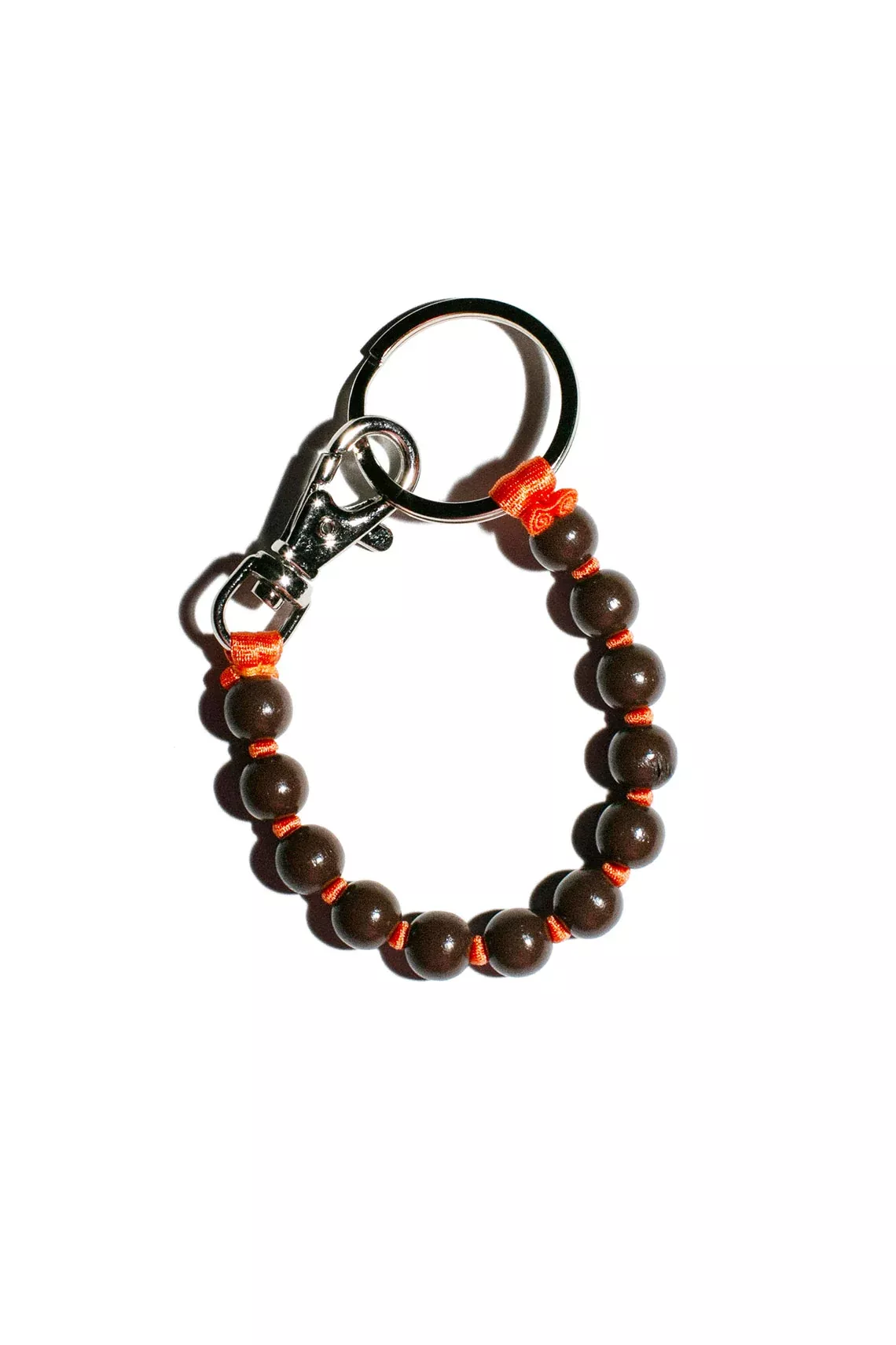 Brown with Orange Perlen Short Keyholder
