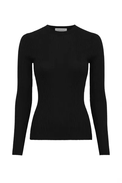 Browning Knit Sweater in Black Cashmere Silk