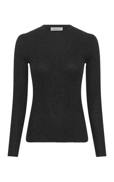 Browning Knit Sweater in Charcoal Cashmere Silk