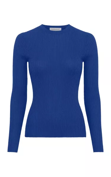 Browning Knit Sweater in Cobalt Cashmere Silk
