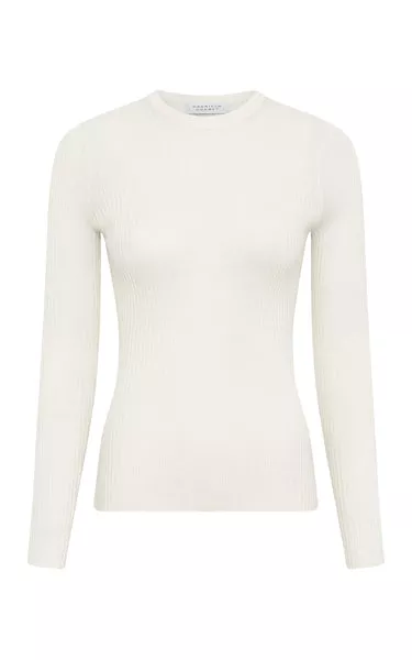 Browning Knit Sweater in Ivory Cashmere Silk