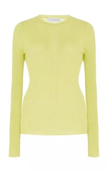 Browning Knit Sweater in Lime Adamite Cashmere Silk