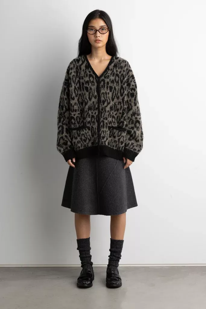 BRUSHED LEOPARD CARDIGAN