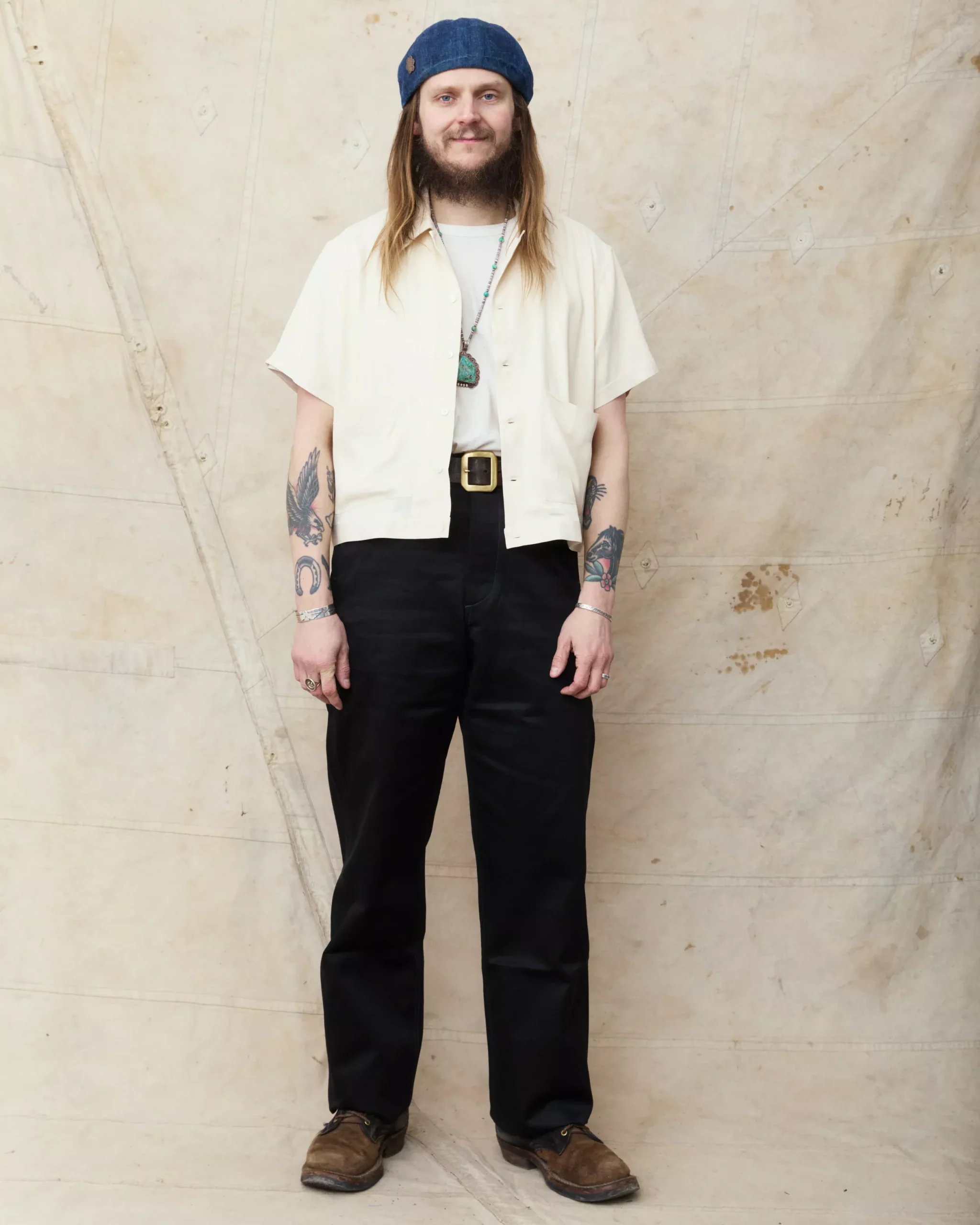 Bryceland's The Baseball Label Bowling Blouson Rayon White