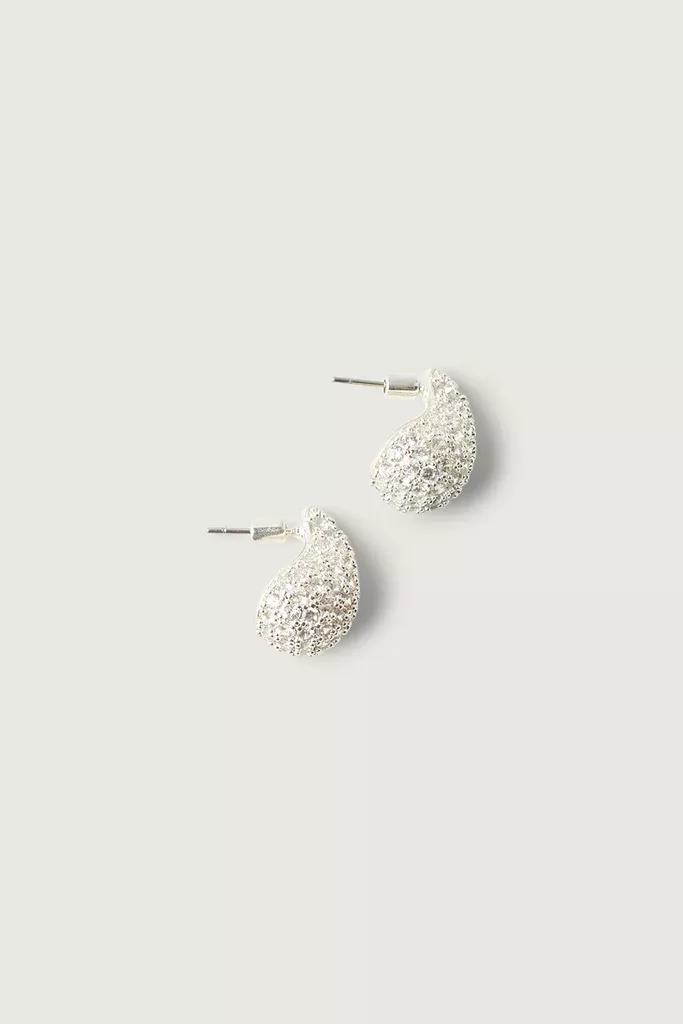 BUBBLE DROP EARRING WITH STONE DETAIL