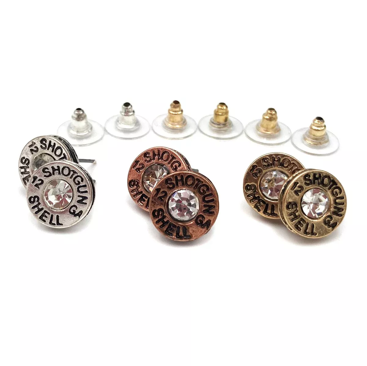 Bullet Shell Rhinestone Western Earring