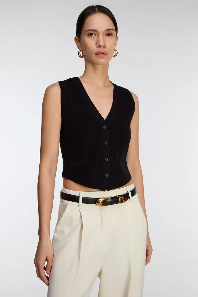 BUTTON FRONT KNIT VEST
