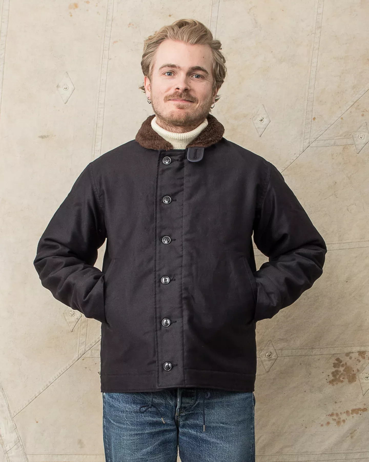 Buzz Rickson's Type N-1 Deck Jacket Navy Demotex BR15340
