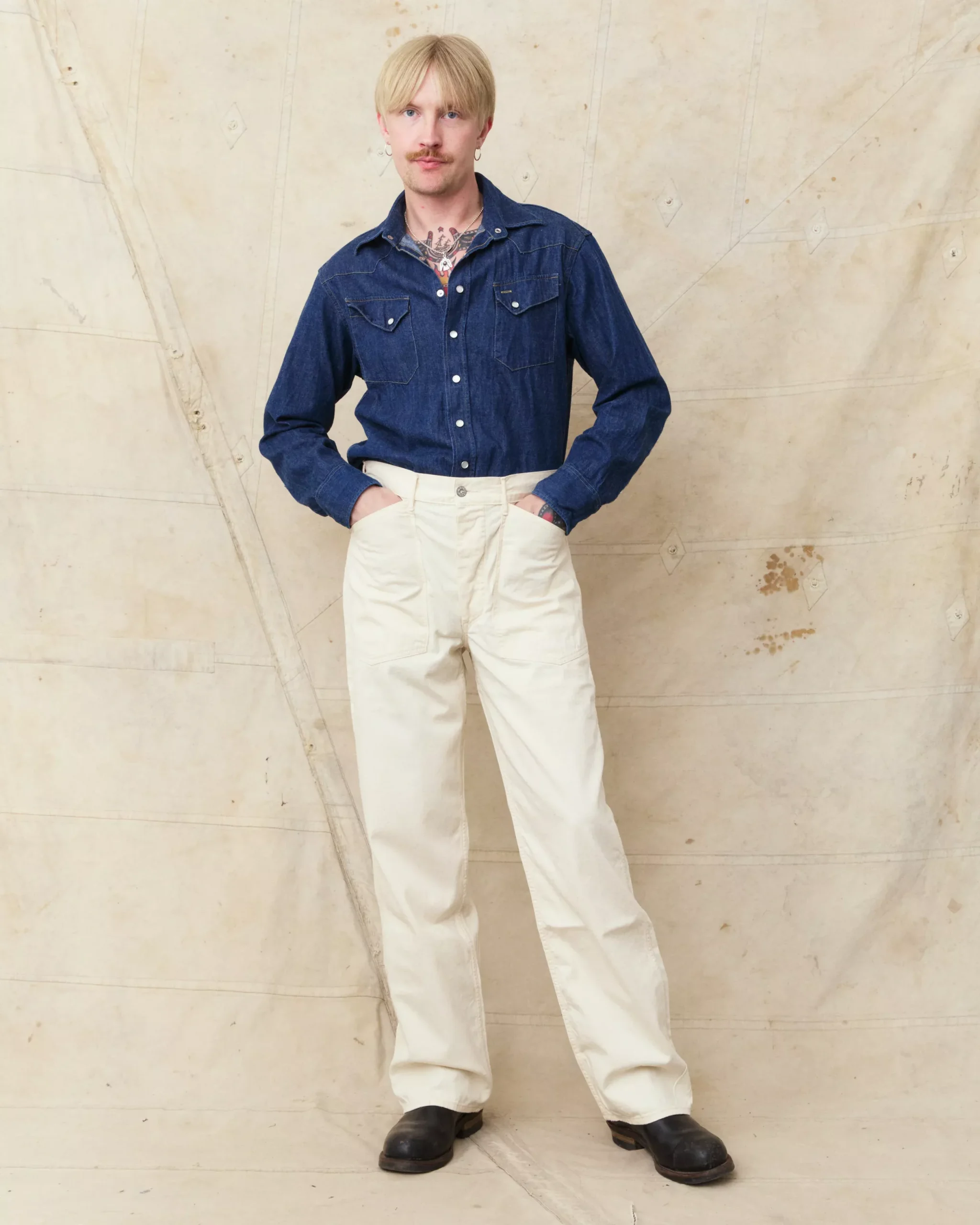 Buzz Rickson's Working White Twill Trousers BR42635