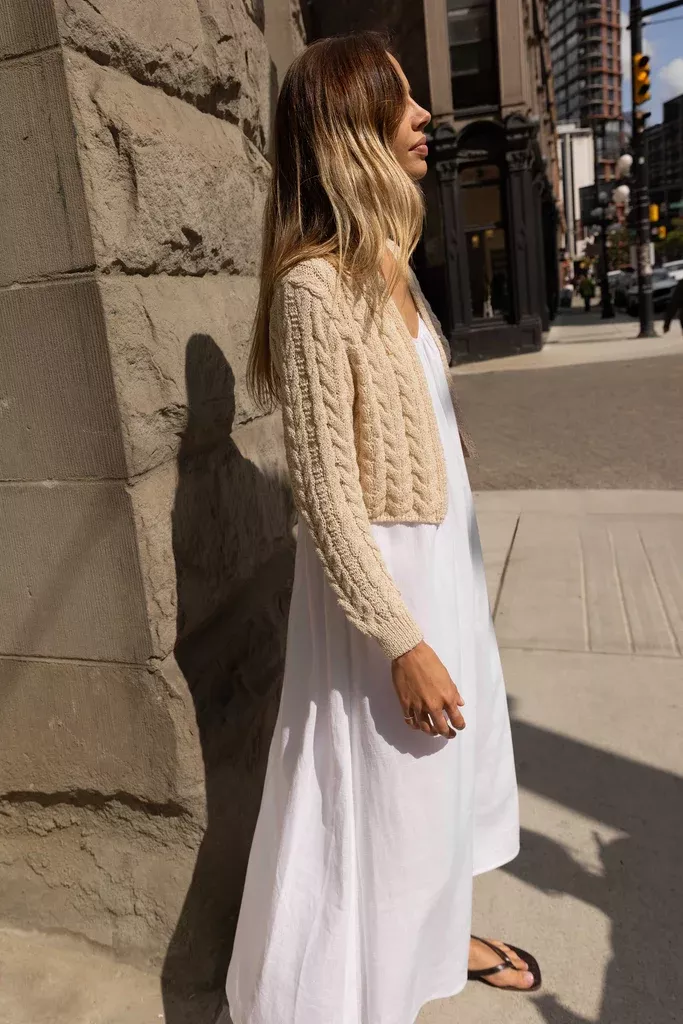 CABLE KNIT LONG-SLEEVE CARDIGAN