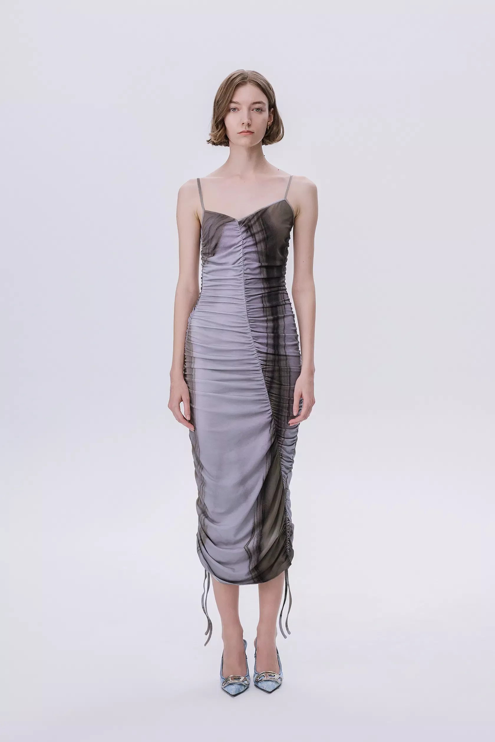 Cali Draped Strap Dress in Cotton Modal Blend