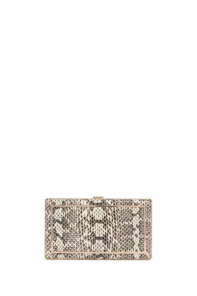 Callas Clutch in Black & White Snakeskin