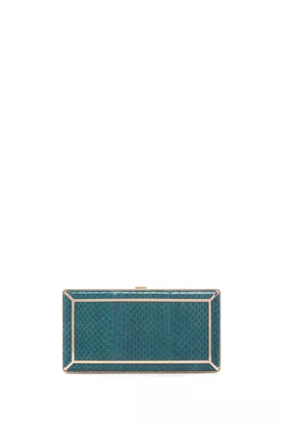 Callas Clutch in Green Snakeskin