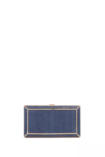 Callas Clutch in Navy Snakeskin