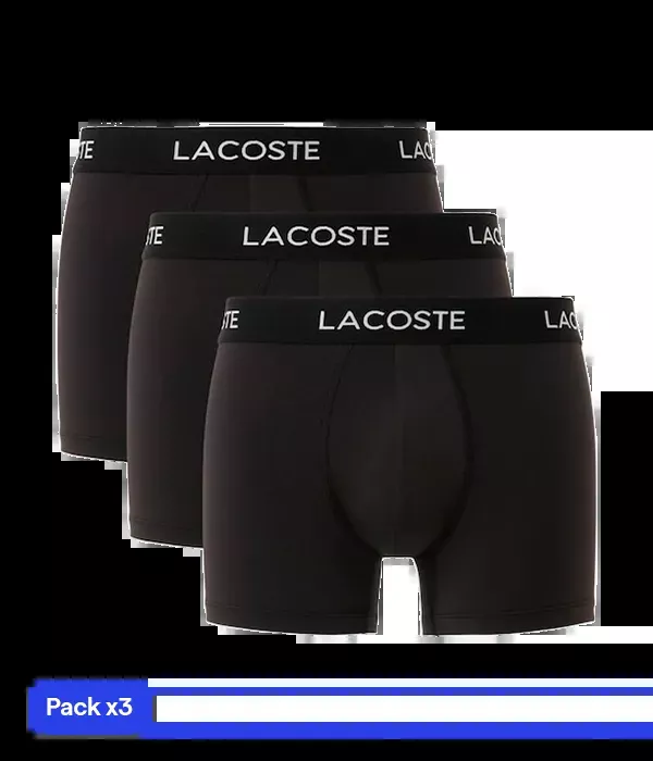Calzoncillos Lacoste Microfibra Negro 2025 (Pack x3)