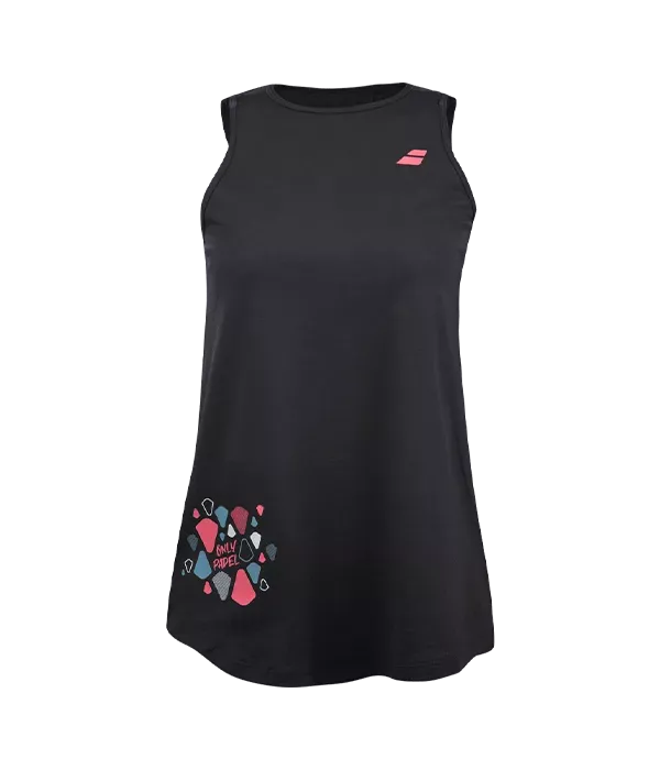 Camiseta Babolat Padel Tank Mujer Negro