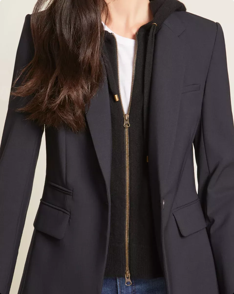 Cashmere Hoodie Dickey With Cuffs