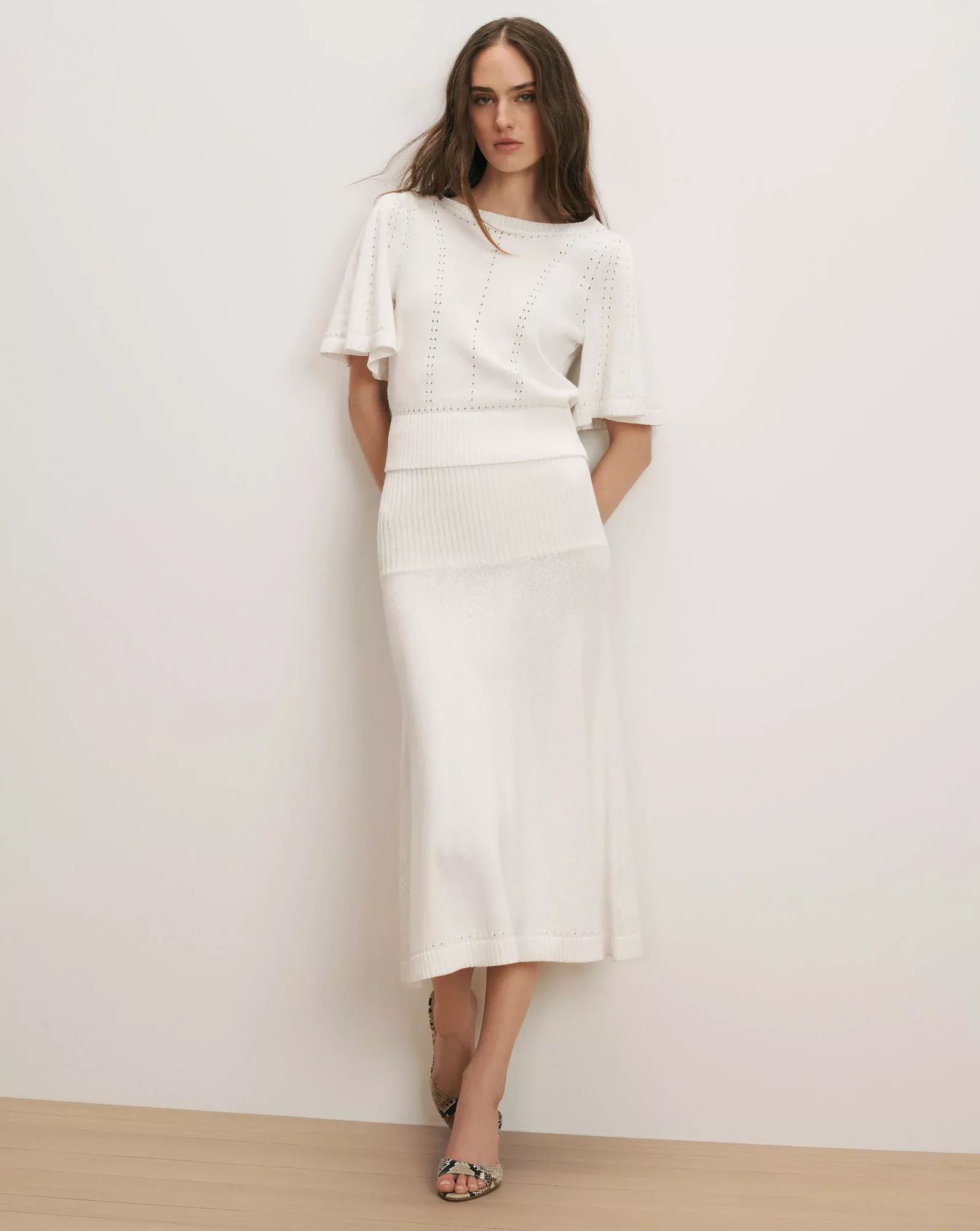 Cazian Knit Midi Skirt