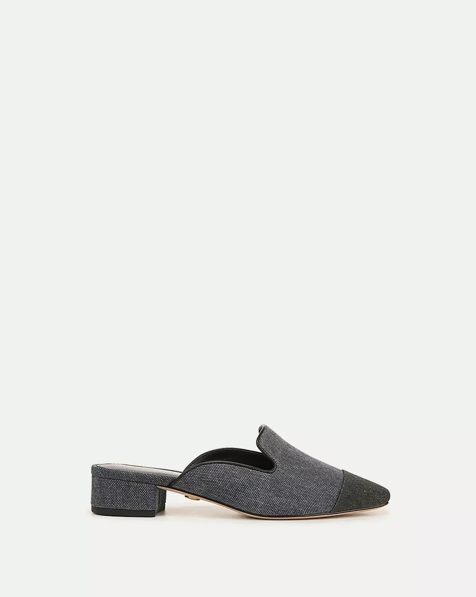 Cecile Denim Cap-Toe Mule