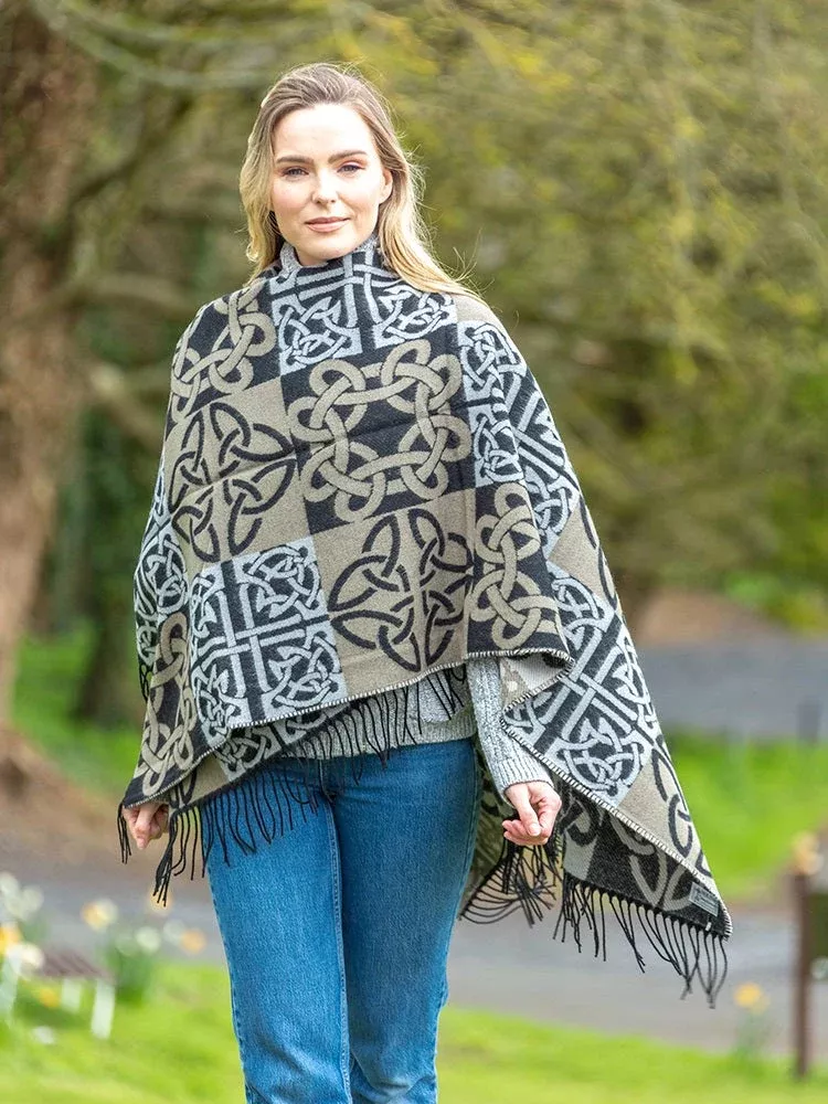 Celtic Design Shawl Black Mix