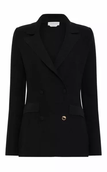 Ceto Knit Blazer in Black Merino Wool Cashmere