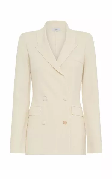 Ceto Knit Blazer in Off White Merino Wool Cashmere